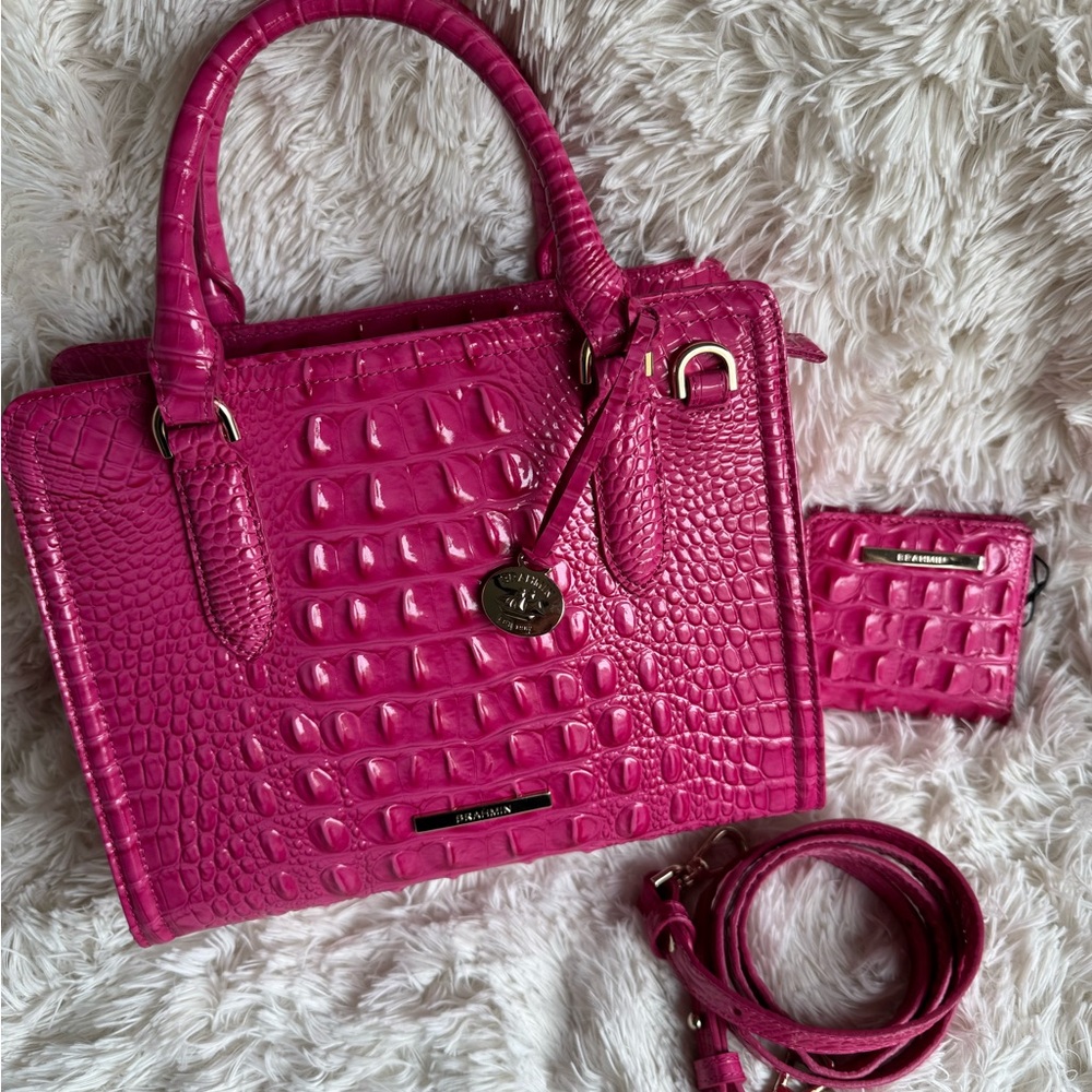 BRAND NEW WITH TAGS! PINK CAMI BRAHMIN PURSE & WALLET SET